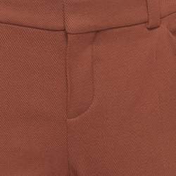 مملوكة مسبقًا Chloe Burnt Orange Wool Straight Leg Trousers S