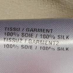 Pre Owned Chloé Light Beige/Blue Silk Tie Detail Blouse S