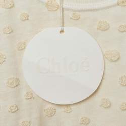 Pre Owned Chloé Off White Cotton & Tulle Top  S