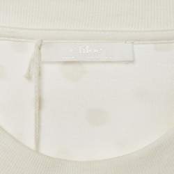 Pre Owned Chloé Off White Cotton & Tulle Top  S