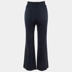 Pre Owned Chloe Navy Blue Wool Flared Trousers M