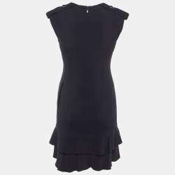 Pre Owned Chloe Navy Blue Crepe Flounced Sleeveless Dress S