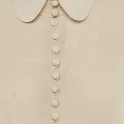Pre Owned Chloe Beige Silk Button Front Blouse L