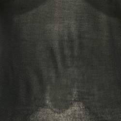 Pre Owned توب كلوي شير أكمام طويلة حياكة حرير أسود مقاس صغير (صغير جدًا)