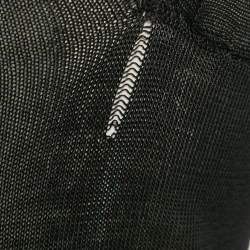 Pre Owned توب كلوي شير أكمام طويلة حياكة حرير أسود مقاس صغير (صغير جدًا)