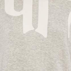 مملوكة مسبقًا Chloe Grey Logo Print Cotton Melange Crew Neck Sweatshirt M