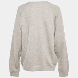 مملوكة مسبقًا Chloe Grey Logo Print Cotton Melange Crew Neck Sweatshirt M
