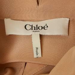 مملوكة مسبقًا بلوزة كلوي حرير بيج بربطة عنق مقاس صغير - سمول