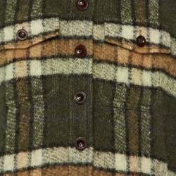 مملوكة مسبقًا جاكيت كبير الحجم من مزيج الصوف بنقشة مربعات خضراء كلوي مقاس صغير