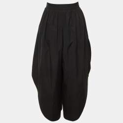 Pre Owned Chloé Black Poplin Gathered Culottes S