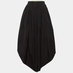 Pre Owned Chloé Black Poplin Gathered Culottes S