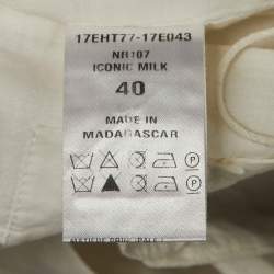 مملوكة مسبقًا Chloe White Cotton Tie Detail Bustier Top M