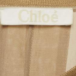 مملوكة مسبقًا جاكت كلوي سحاب من الأمام حرير بيج مقاس كبير