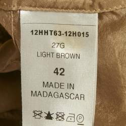 مملوكة مسبقًا جاكت كلوي سحاب من الأمام حرير بيج مقاس كبير