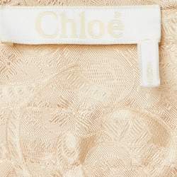 Pre Owned Chloe Pale Pink Paisley Pattern Silk Asymmetric Blouse M