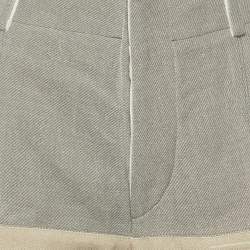 Pre Owned Chloe Grey /Beige Crepe Blend Wide Leg Trousers M 