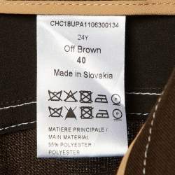 Pre Owned Chloé Brown Wool Blend Contrast Stich Detail Capri Pants M