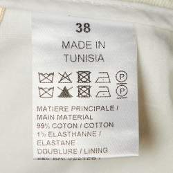 Pre Owned بنطال جينز كلوي دنيم أبيض مجعد كروسوفر مقاس متوسط عرض الخصر 28 بوصة