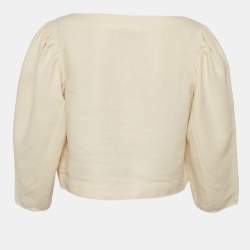 مملوكة مسبقًا Chloe Beige Linen Top M