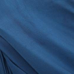 Pre Owned فستان ماكسي كلو شيفون أزرق بكسرات وكشكش مقاس متوسط - ميديوم