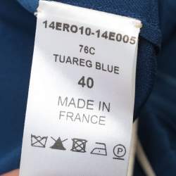 Pre Owned فستان ماكسي كلو شيفون أزرق بكسرات وكشكش مقاس متوسط - ميديوم