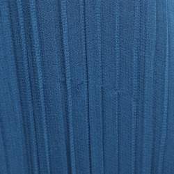 Pre Owned فستان ماكسي كلو شيفون أزرق بكسرات وكشكش مقاس متوسط - ميديوم