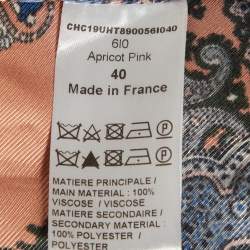 مملوكة مسبقًا بلوزة كلوي متعددة الألوان مطبوعة قماش كريب وسط