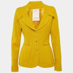 مملوكة مسبقًا Chloe Vintage Yellow Lurex Wool Blazer M