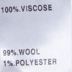 Pre Owned Chloe Cream Striped Twill Wide Leg Trousers S