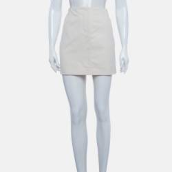 Pre Owned Chloe Cream Twill Mini Skirt M