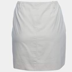 Pre Owned Chloe Cream Twill Mini Skirt M