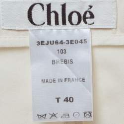 Pre Owned Chloe Cream Twill Mini Skirt M