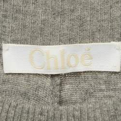 Pre Owned Chloe Grey Wool Button Detail Sweatpants XS