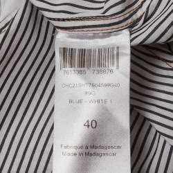 Pre Owned تونيك كلوي قطن مخطط أبيض/أسود مقاس وسط (ميديوم)