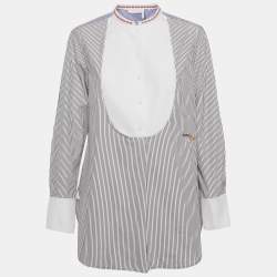 Pre Owned تونيك كلوي قطن مخطط أبيض/أسود مقاس وسط (ميديوم)