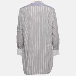 Pre Owned Chloe Black/White Striped Cotton Tunic M