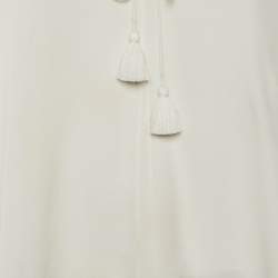 Pre Owned Chloe Off White Silk Eyelet Detail Top S