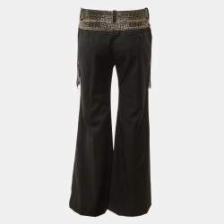 مملوكة مسبقًا Chloé Black Wool Embellished Detail Pants M