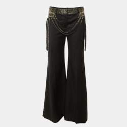 مملوكة مسبقًا Chloé Black Wool Embellished Detail Pants M