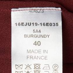 Pre Owned Chloe Burgundy Chiffon Tiered Maxi Skirt M