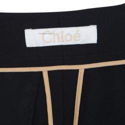 Pre Owned Chloe Black High Waist Tie Detail Shorts S
