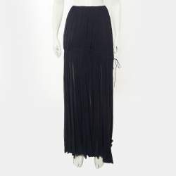 مملوكة مسبقًا Chloe Navy Blue Silk Chiffon Maxi Skirt S