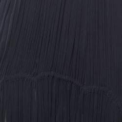 مملوكة مسبقًا Chloe Navy Blue Silk Chiffon Maxi Skirt S