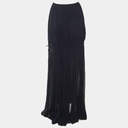 مملوكة مسبقًا Chloe Navy Blue Silk Chiffon Maxi Skirt S