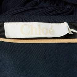 مملوكة مسبقًا Chloe Navy Blue Silk Chiffon Maxi Skirt S