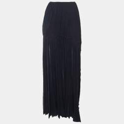 Pre Owned Chloe Navy Blue Silk Chiffon Maxi Skirt S