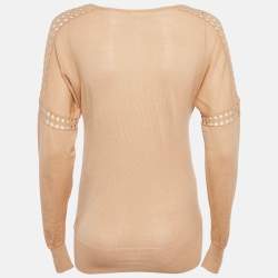 Pre Owned Chloé Sun Tan Wool Knitted Top XS
