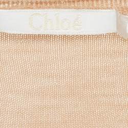 Pre Owned Chloé Sun Tan Wool Knitted Top XS