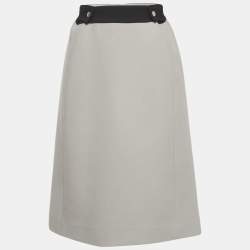 Pre Owned Chloé Grey Wool Pencil Skirt S