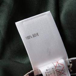 Pre Owned Chloe Forest Green Draped Satin High Low Peplum Crop Top S